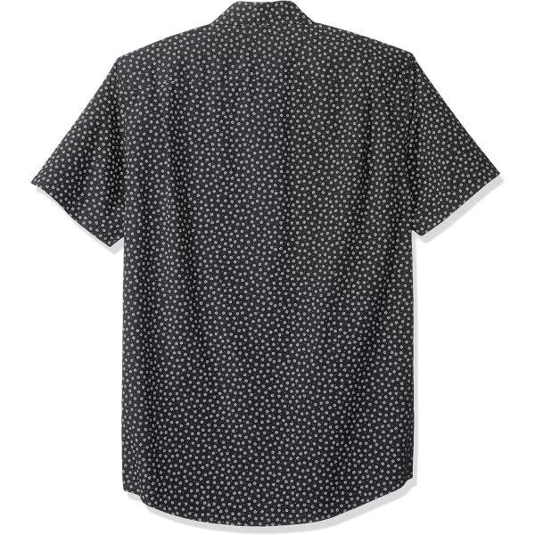 Amazon Essentials Mens SlimFit ShortSleeve Print ShirtBlack Floral