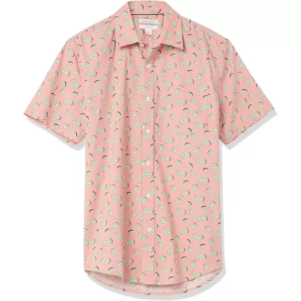 Amazon Essentials Mens SlimFit ShortSleeve Print ShirtPink Fruit