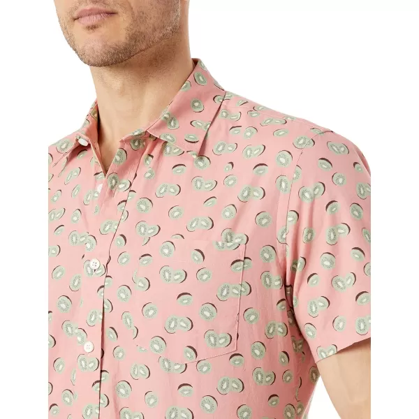 Amazon Essentials Mens SlimFit ShortSleeve Print ShirtPink Fruit