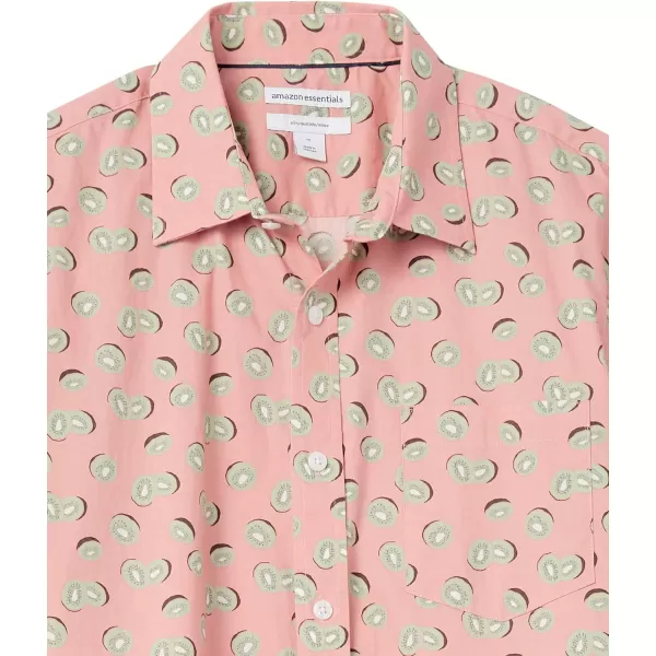 Amazon Essentials Mens SlimFit ShortSleeve Print ShirtPink Fruit