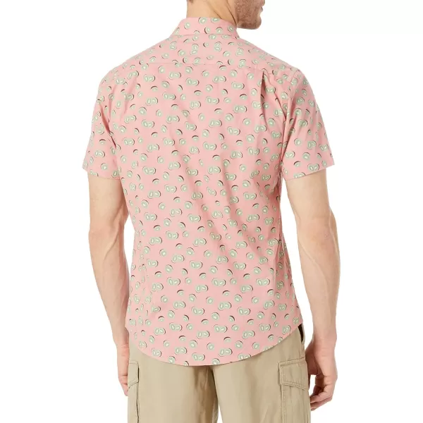 Amazon Essentials Mens SlimFit ShortSleeve Print ShirtPink Fruit