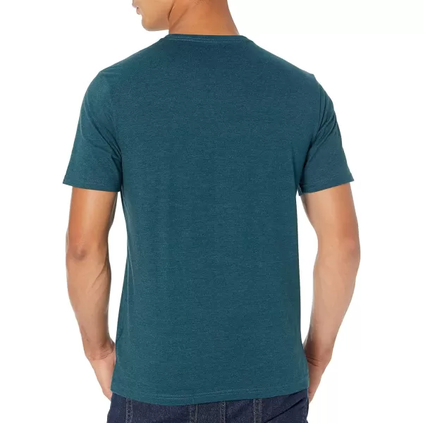 Amazon Essentials Mens SlimFit ShortSleeve VNeck Pocket TShirt Pack of 2Teal BlueCharcoal Heather