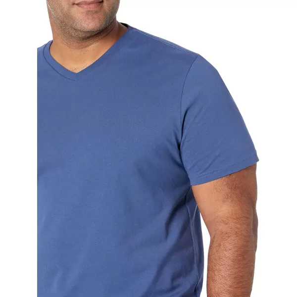 Amazon Essentials Mens SlimFit ShortSleeve VNeck TShirt Pack of 2Blue