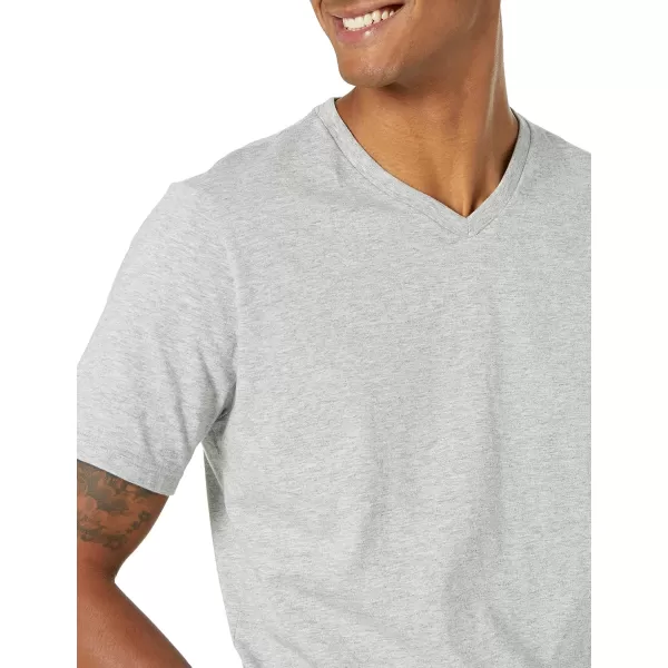 Amazon Essentials Mens SlimFit ShortSleeve VNeck TShirt Pack of 2Grey Heather