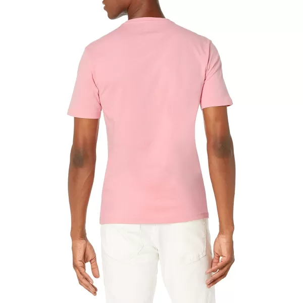 Amazon Essentials Mens SlimFit ShortSleeve VNeck TShirt Pack of 2Light PinkWhite