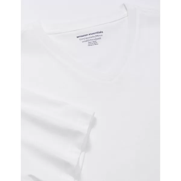 Amazon Essentials Mens SlimFit ShortSleeve VNeck TShirt Pack of 2White