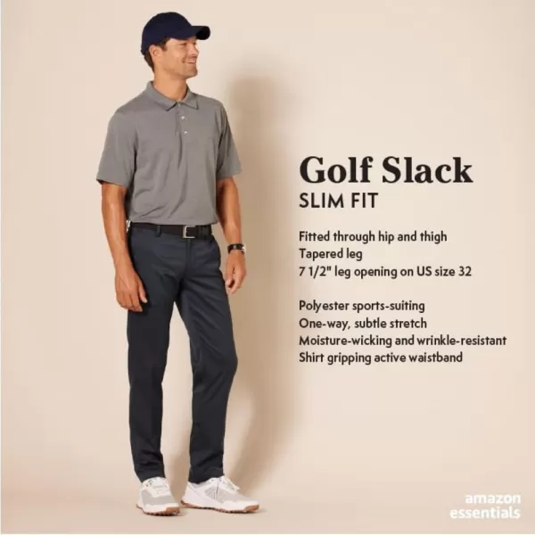 Amazon Essentials Mens SlimFit Stretch Golf PantBlack