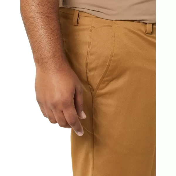 Amazon Essentials Mens SlimFit Stretch Golf PantPolyester Blend Light Khaki Brown