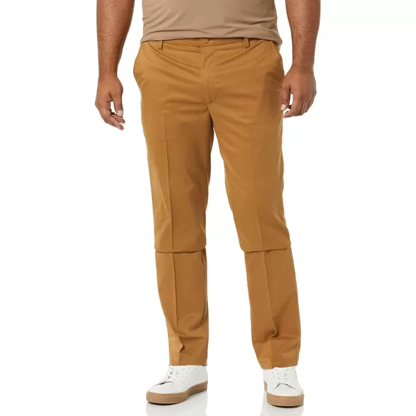 Amazon Essentials Mens SlimFit Stretch Golf PantPolyester Blend Light Khaki Brown