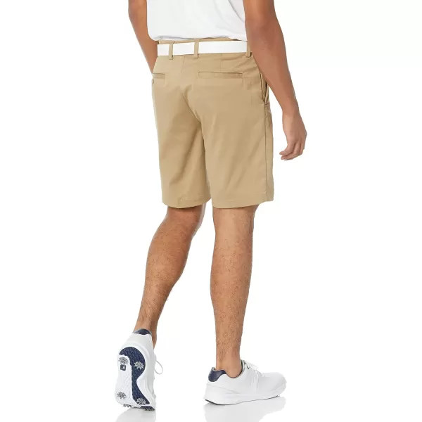 Amazon Essentials Mens SlimFit Stretch Golf ShortRecycled Polyester Blend Khaki Brown