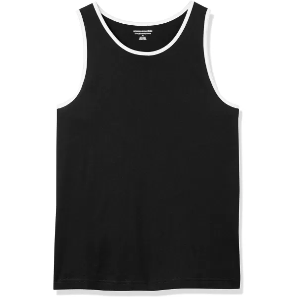 Amazon Essentials Mens SlimFit Tank TopBlackWhite