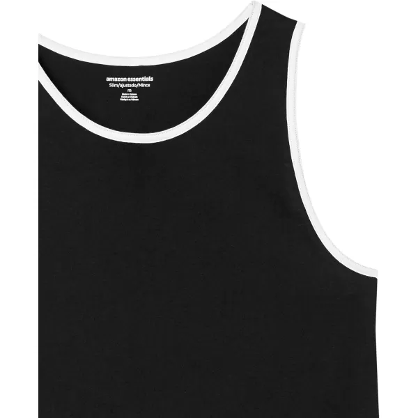 Amazon Essentials Mens SlimFit Tank TopBlackWhite