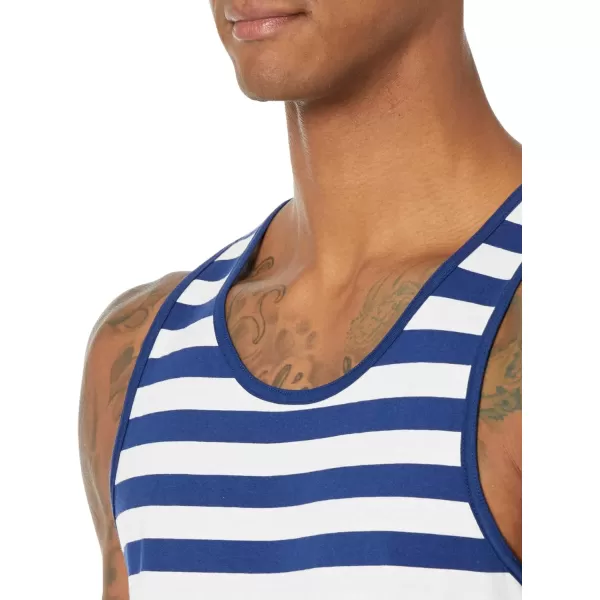 Amazon Essentials Mens SlimFit Tank TopBlueWhite Stripe