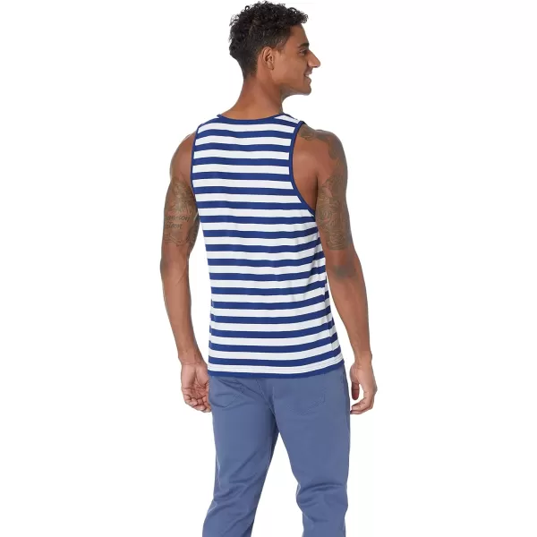 Amazon Essentials Mens SlimFit Tank TopBlueWhite Stripe