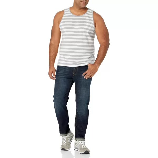 Amazon Essentials Mens SlimFit Tank TopGrey Heather Stripe