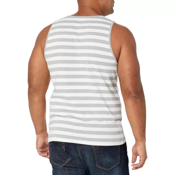 Amazon Essentials Mens SlimFit Tank TopGrey Heather Stripe