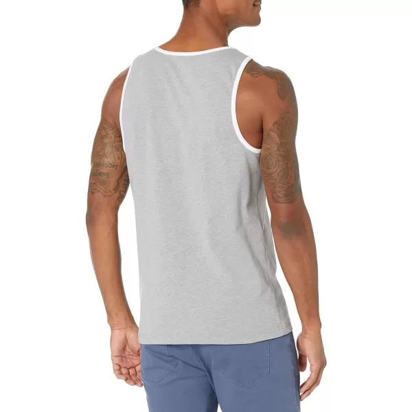 Amazon Essentials Mens SlimFit Tank TopLight Grey HeatherWhite