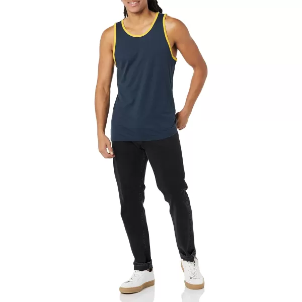 Amazon Essentials Mens SlimFit Tank TopNavyYellow