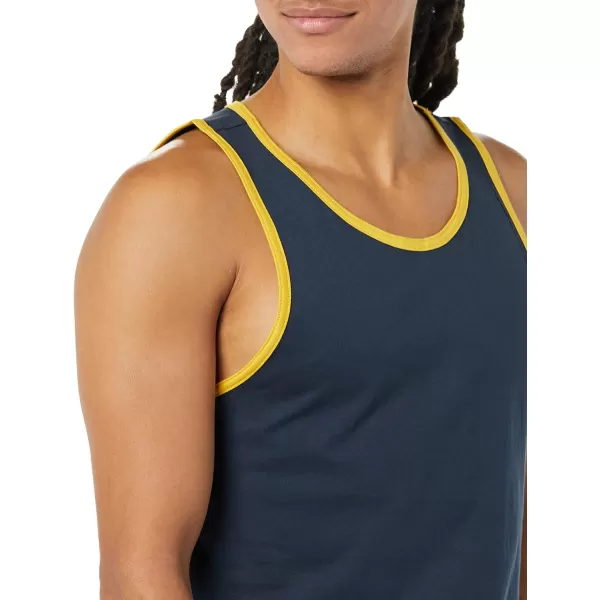 Amazon Essentials Mens SlimFit Tank TopNavyYellow