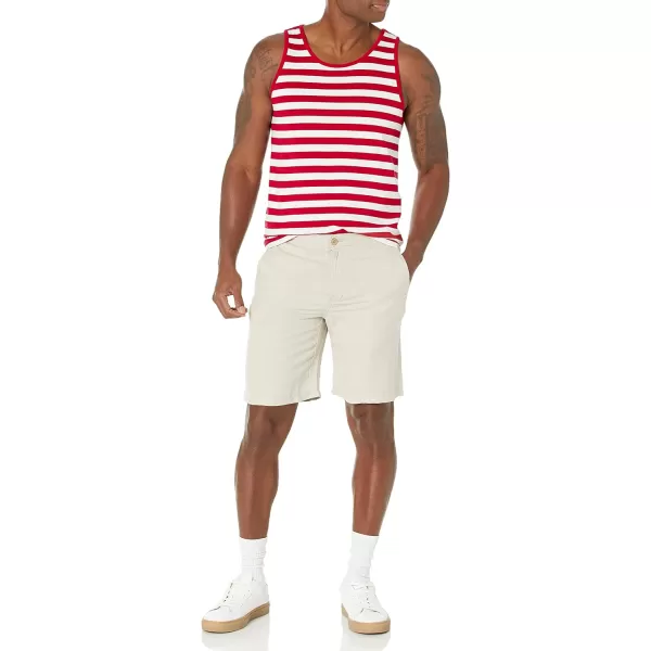 Amazon Essentials Mens SlimFit Tank TopRedWhite