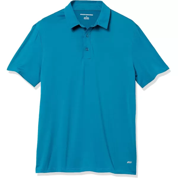 Amazon Essentials Mens SlimFit Tech Stretch Polo ShirtTeal Blue