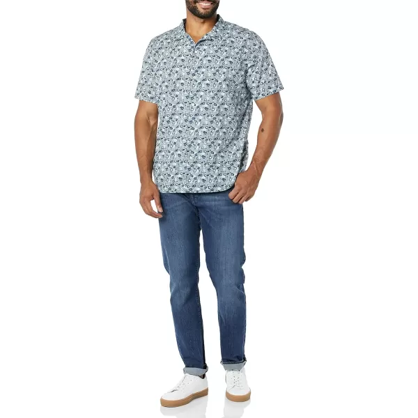 Amazon Essentials Mens SlimFit Vacation ShirtBlue Floral