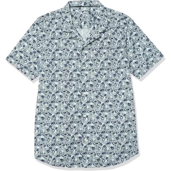Amazon Essentials Mens SlimFit Vacation ShirtBlue Floral