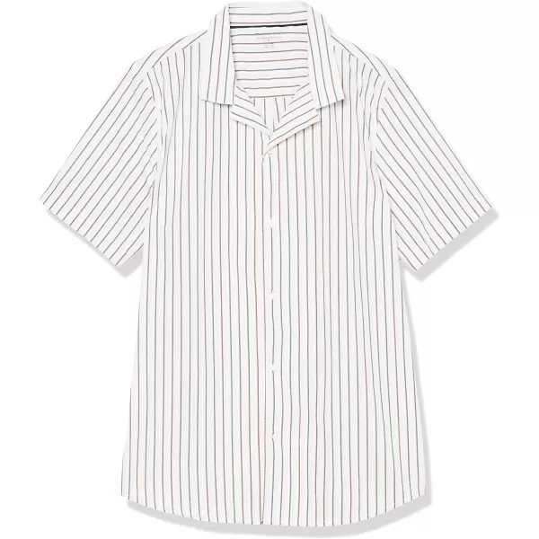 Amazon Essentials Mens SlimFit Vacation ShirtPinkTeal Blue Stripe