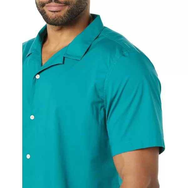 Amazon Essentials Mens SlimFit Vacation ShirtTeal Blue