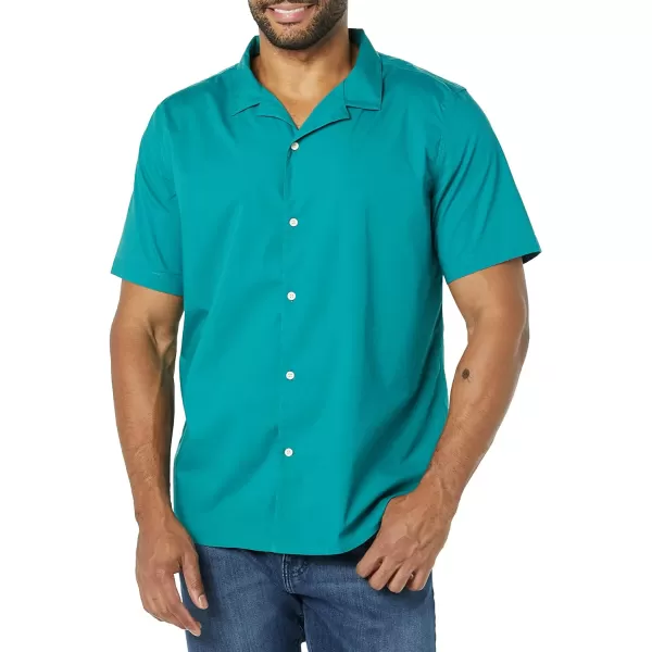 Amazon Essentials Mens SlimFit Vacation ShirtTeal Blue