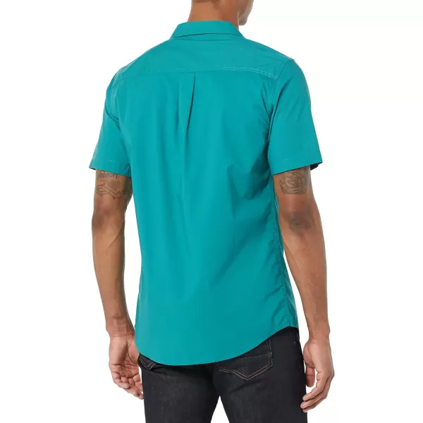 Amazon Essentials Mens SlimFit Vacation ShirtTeal Blue