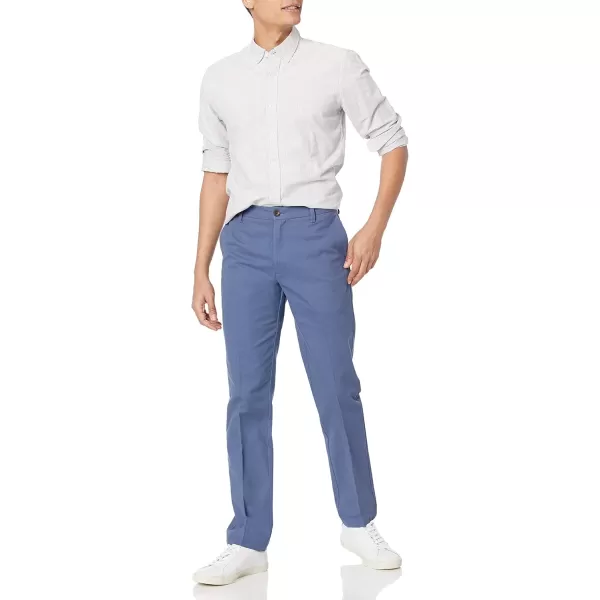 Amazon Essentials Mens SlimFit WrinkleResistant FlatFront Chino PantIndigo