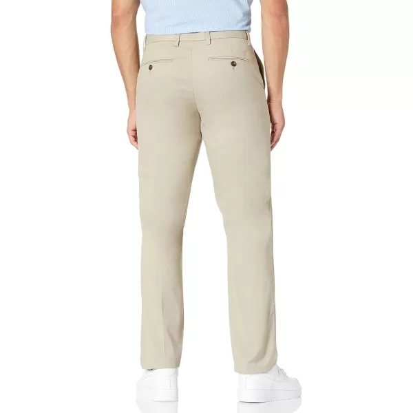 Amazon Essentials Mens SlimFit WrinkleResistant FlatFront Chino PantKhaki Brown