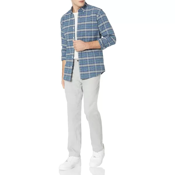 Amazon Essentials Mens SlimFit WrinkleResistant FlatFront Chino PantLight Grey
