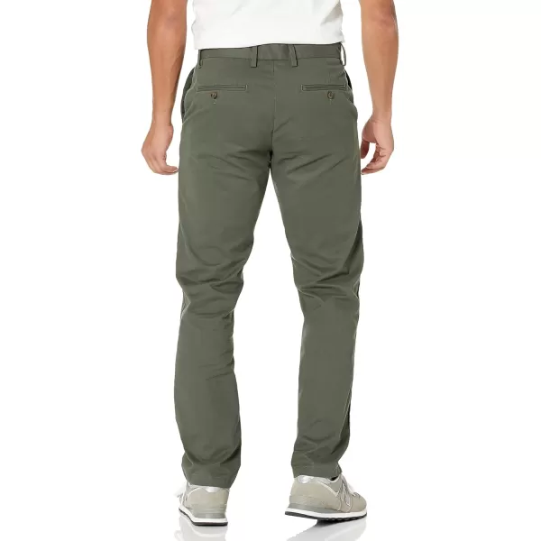 Amazon Essentials Mens SlimFit WrinkleResistant FlatFront Chino PantOlive