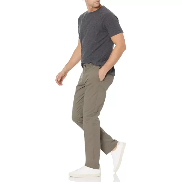 Amazon Essentials Mens SlimFit WrinkleResistant FlatFront Chino PantTaupe