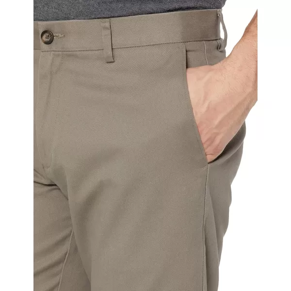 Amazon Essentials Mens SlimFit WrinkleResistant FlatFront Chino PantTaupe