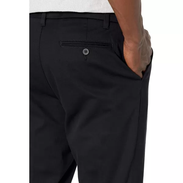 Amazon Essentials Mens SlimFit WrinkleResistant FlatFront Stretch Chino PantBlack