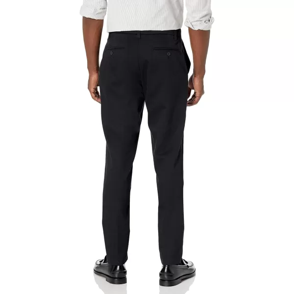 Amazon Essentials Mens SlimFit WrinkleResistant FlatFront Stretch Chino PantBlack