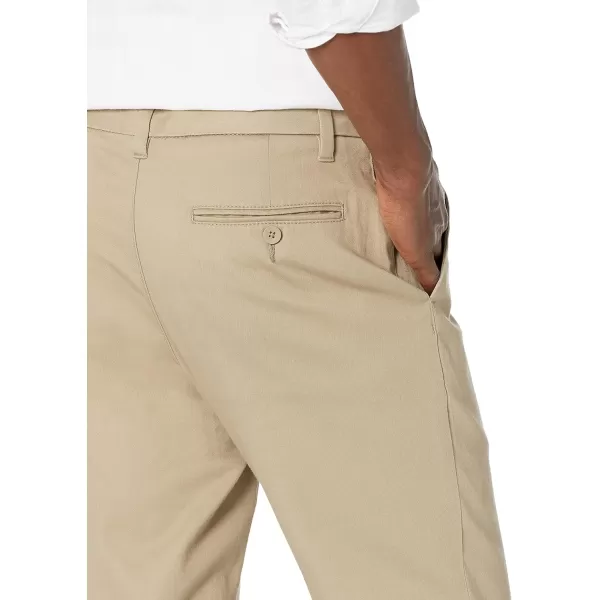 Amazon Essentials Mens SlimFit WrinkleResistant FlatFront Stretch Chino PantTan