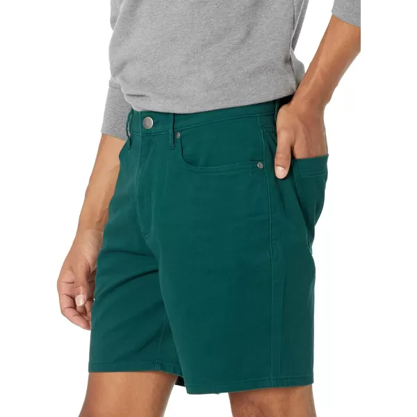 Amazon Essentials Mens Slimfit 7 Inseam Stretch 5Pocket ShortDark Green