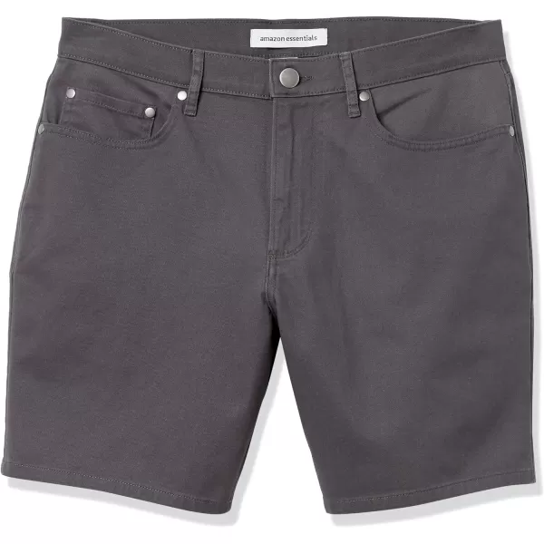 Amazon Essentials Mens Slimfit 7 Inseam Stretch 5Pocket ShortDark Grey