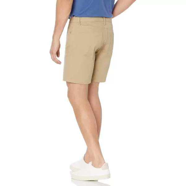 Amazon Essentials Mens Slimfit 7 Inseam Stretch 5Pocket ShortKhaki Brown