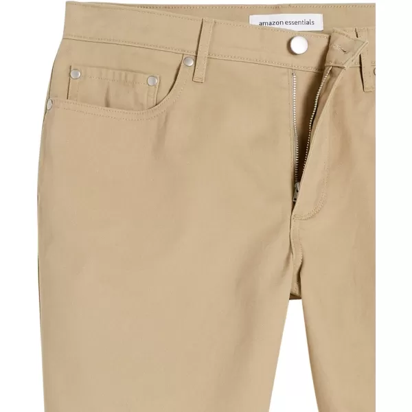 Amazon Essentials Mens Slimfit 7 Inseam Stretch 5Pocket ShortKhaki Brown