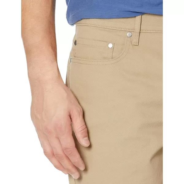 Amazon Essentials Mens Slimfit 7 Inseam Stretch 5Pocket ShortKhaki Brown