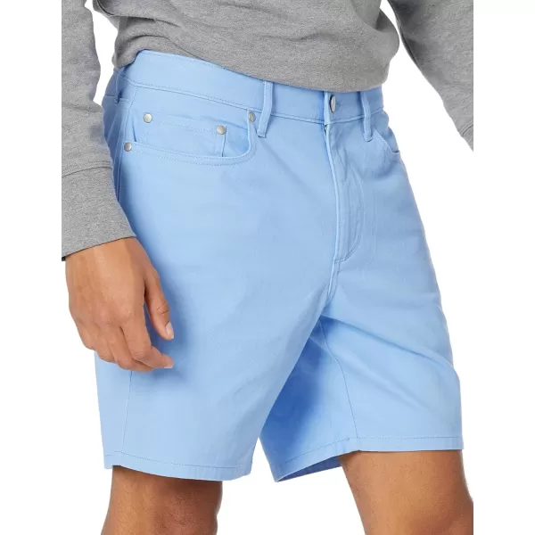 Amazon Essentials Mens Slimfit 7 Inseam Stretch 5Pocket ShortLight Blue