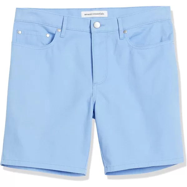 Amazon Essentials Mens Slimfit 7 Inseam Stretch 5Pocket ShortLight Blue