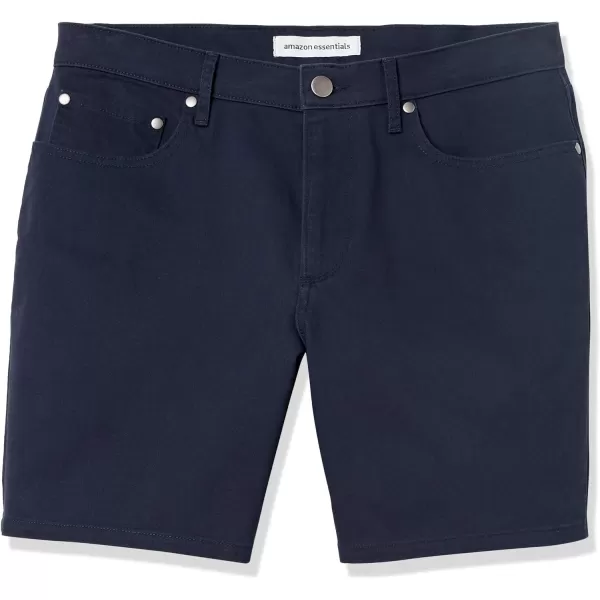 Amazon Essentials Mens Slimfit 7 Inseam Stretch 5Pocket ShortMidnight Blue