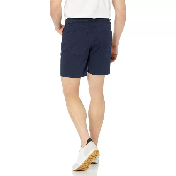 Amazon Essentials Mens Slimfit 7 Inseam Stretch 5Pocket ShortMidnight Blue