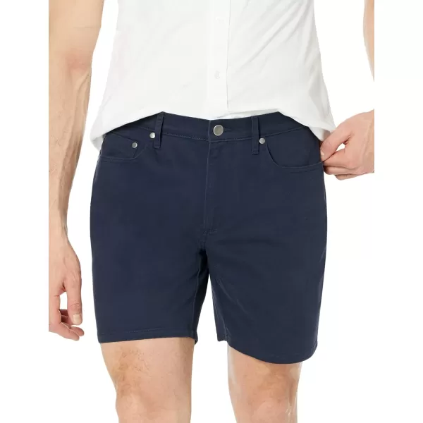 Amazon Essentials Mens Slimfit 7 Inseam Stretch 5Pocket ShortMidnight Blue